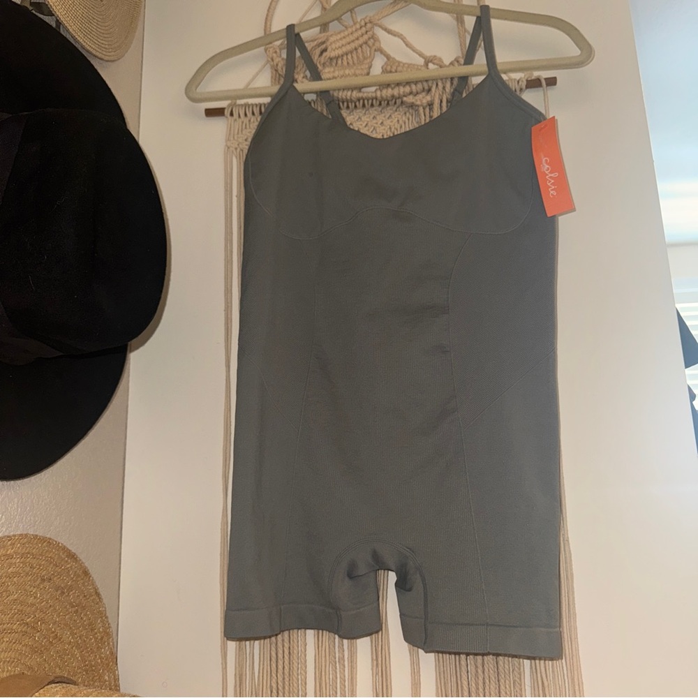 Colsie Gray Shapewear
Bodysuit Romper Women's Size
 M Shorts-Style Bottom